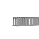 Canaleta Ranurada de PVC con Tapa, Tipo F, 108 mm de Ancho, 79.2 mm de Alto y 2 m de Largo, Color Gris